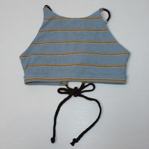 Honeycut Girl's Dance Hive Halter Tie-Back Crop Top in Blue size Teen XXS 0-2